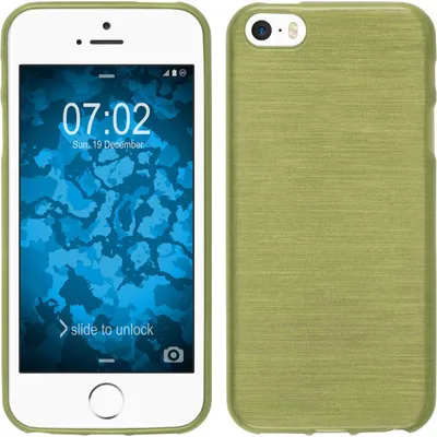 Produktbild von PhoneNatic Case kompatibel mit Apple iPhone SE 2016 (1.Gen) - pastellgrün Silikon Hülle brushed + 2 Schutzfolien
