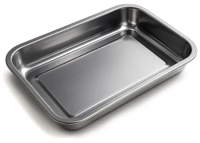 Imagen del producto de Bandeja de acero inoxidable de 40x30 cm - Bandeja rectangular resistente al calor