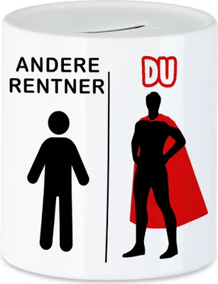 Produktbild von Andere Rentner Du Spardose  Superheld Mein Held Dankeschön Geschenkidee Lustig Humor