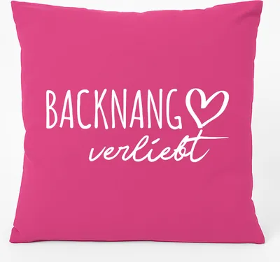 Produktbild von Huuraa Kissen Backnang verliebt 40x40cm mit Füllung Fuchsia Baumwolle Dekokissen Geschenkidee