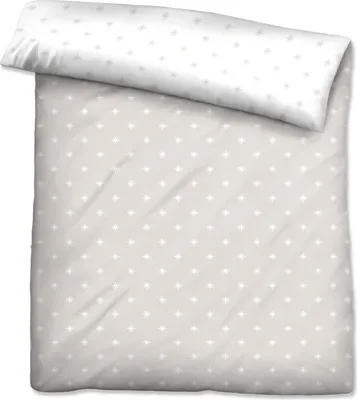Produktbild von biberna Mako-Satin Bettbezug Mix & Match 0636046 STERNE 1x 200x200 cm, taupe color: taupe, size: 1x 155x220 cm