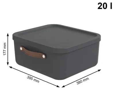 Produktbild von Rotho 2er-Set Aufbewahrungsbox 20 L Maloja - Kunststoffbox mit Deckel - Stapelbox 39,5 x 38,0 x 17,7 cm - Plastikbox Ordnungsbox Allzweckkiste