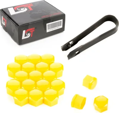 Produktbild von 20x Radschrauben Abdeckkappen Radschraubenkappe 17mm gelb Glanz für AUDI PORSCHE