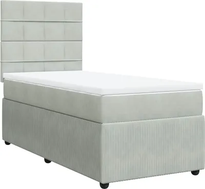 Immagine prodotto di vidaXL Letto a molle con materasso grigio chiaro 100x200 cm in velluto