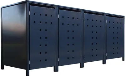 Produktbild von 4 Tailor Mülltonnenboxen Basic für 120 Liter Tonne Stanzung 7 komplett Anthrazit