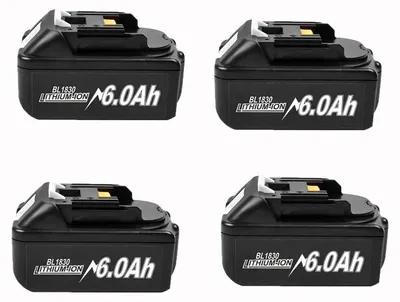 Produktbild von 18V Ersatzakku für Elektrowerkzeuge - Li-Ion BL1830 - 6,0Ah 6000mAh - kompatibel BL1830 BL1850 BL1860 - Set mit 4 Stück - 4ge BL1830