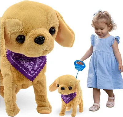Immagine prodotto di Lolex | Cane interattivo - con guinzaglio - 30 cm - Giocattolo educativo - Movimenti realistici - Per bambini dai 3 anni in su