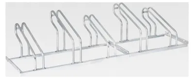 Produktbild von Fahrradständer für 5 Räder, feuerverzinkte Stahlkonstruktion, Bügelparker, geeignet für Mountainbikes, zur Reihenverbindung und Bodenbefestigung