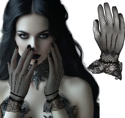 Imagen del producto de Elegancia mística. Guantes s para carnaval, estilo gótico, ideales para fiestas y disfraces. Color: