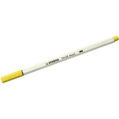Produktbild von Premium-Filzstift mit Pinselspitze für variable Strichstärken - STABILO Pen 68 brush - Einzelstift - gelb