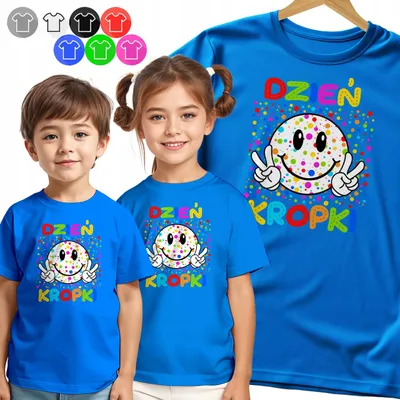 Produktbild von Kinder-T-Shirt - Tagsüber Punkte Emoticon Bunte Punktmuster - 110 Xs