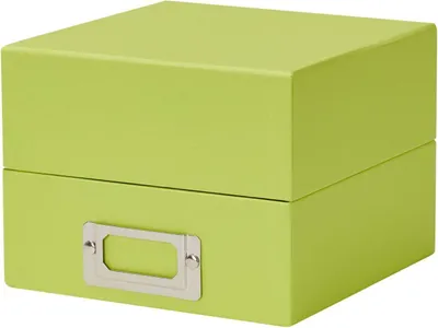 Image de HNFD Boîte à photos Sawala 10x15 cm vert mai avec 4 séparateurs et porte-étiquette