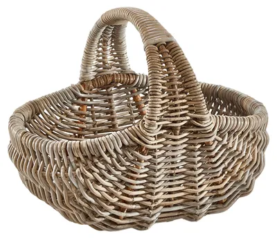 Zdjęcie produktu dla Kobolo Koszyk na zakupy Koszyk GIULIA z rączką z rattanu w kolorze kubu grey | Koszyk na zakupy Koszyk do noszenia Koszyk na targ Koszyk wytrzymały Koszyki na zakupy wielokrotnego użytku Dekoracja