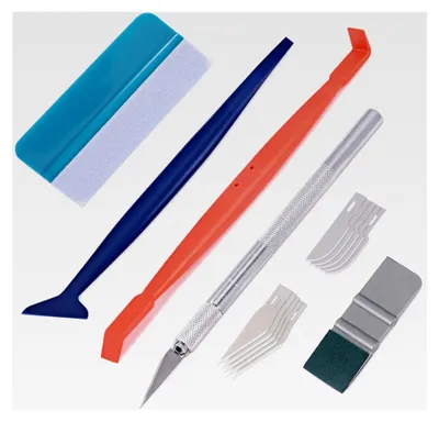 Produktbild von Auto Vinyl Folierungsset mit Filzrakel, Magnetrakel und Folienschneider mit Ersatzklingen