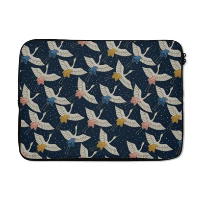 Produktbild von MuchoWow® Laptop Hülle 13 Zoll Vögel - Nacht - Japan - Muster Laptoptasche - Laptophülle - Sleeve - Rundumschutz
