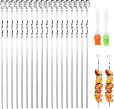 Produktbild von Grillspieße Kabob aus Edelstahl, wiederverwendbar, 6 Stück, für die Küche