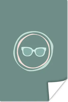 Produktbild von MuchoWow® Poster Sommer - Sonnenbrille - Abstrakt 120x180 cm - Kunstposter