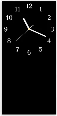 Produktbild von Wanduhr aus Glas mit Motiv Schwarzer Hintergrund- 30 x 60 cm - inkl. Aufhängesystem