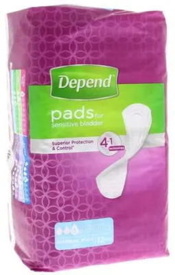 Produktbild von Depend Slipeinlagen Normal Plus, 12 Stück, für Schutz bei leichtem Urinverlust
