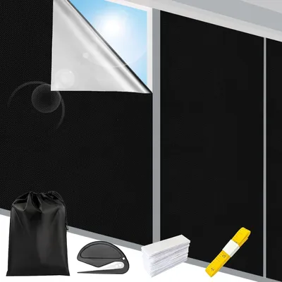 Zdjęcie produktu dla Folia okienna zaciemniająca, 3 m x 1,47 m, izolacja termiczna, do sypialni