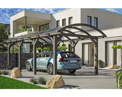 Produktbild von Einzelcarport SKAN HOLZ Franken inkl. Pfostenanker 376 x 755 cm schiefer