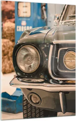 Produktbild von Bilder auf glas - Einteilig - Abdeckung Ford Mustang - 50x70cm - Glasbilder - Wandbilder - Bilder - zum Aufhängen bereit - Wanddekoration aus Glas - Glas Bilder - Wandbild auf Glas - GPA50x70-4480