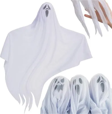 Immagine prodotto di Fantasmi da appendere per Halloween, set da 3, 75 cm