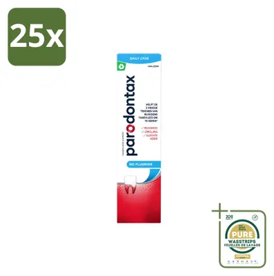 Productafbeelding van 25 x Parodontax tandpasta zonder fluoride - 75 ml - Voordeelverpakking - 25 stuks