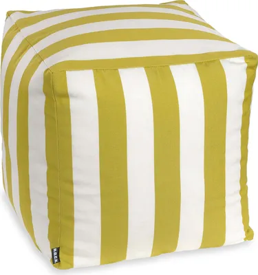 Produktbild von H.O.C.K. Classic Streifen Outdoor Bean Cube Pouf 40x40x40cm grün