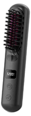 Produktbild von INF Kabelloser Kaltluft-Glätter- und Lockenkamm mit LCD-Digitalanzeige, nass/trocken Styling und 3 Temperatureinstellungen Schwarz