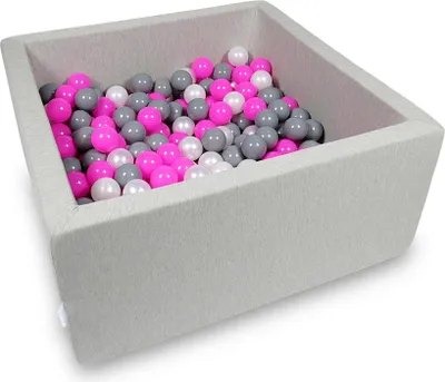 Immagine prodotto di Bacinella per asciugatura 90x90x40cm grigio chiaro con 400 palline: Rosa, madreperla, grigio