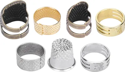 Produktbild von 7 Stücke Nähen Fingerhut Ring Messing Finger Schutz Hülse Stricken CrossStitch Fingerspitzenschutz