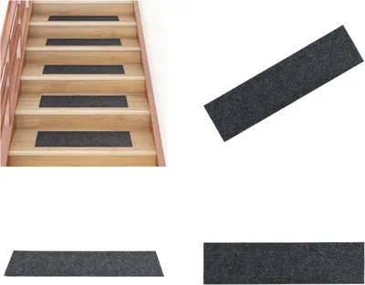 Immagine prodotto di vidaXL Tappetini autoadesivi per scale 15 pz. Rettangolare 76x20 cm Grigio - Tappetini per scale - Tappetini per scale - Tappeti per scale - Decorazioni per scale