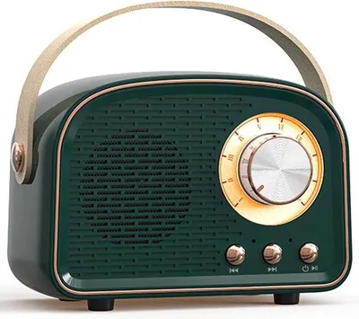 Produktbild von Wireless Bluetooth Speaker mit FM Radio - Klassischer Design - Bluetooth 5.0 Wireless Speaker für Klarheit - Ideal für Innen & Außen - Dunkelgrün