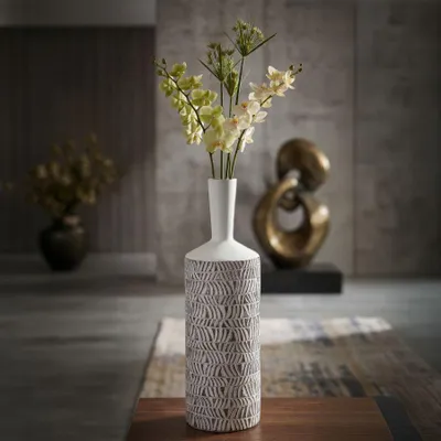 Immagine prodotto di Mauro Ferretti Vaso Nairobi a forma di bottiglia Ø 15x49,5 cm bianco slavato