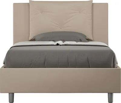 Produktbild von ITYHOME - Gepolstertes Bett mit Bettkasten 120x200 mit Kunstlederbezug Taubengrau Appia