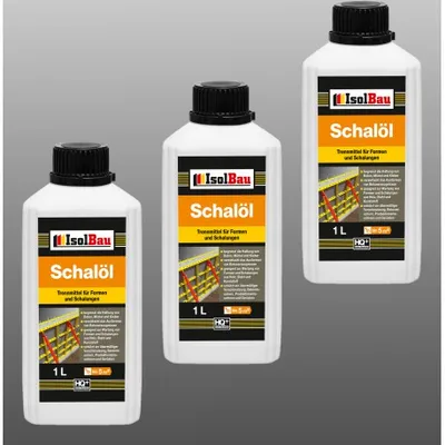 Produktbild von Isolbau Schalöl Professional - 3x 1 Liter Trennmittel für Formen & Schalungen - Beton-Trennmittel, begrenzt die Haftung von Beton, Mörtel & Kleber