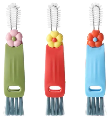 3-in-1 Reinigungsbürsten-Set, 3 Stück, für Flaschen & Deckel
