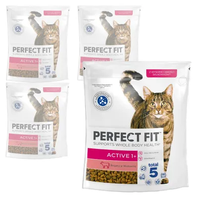 Produktbild von Perfect Fit Active 1+ mit Rindfleisch 4x750g Trockenfutter für aktive erwachsene Katzen