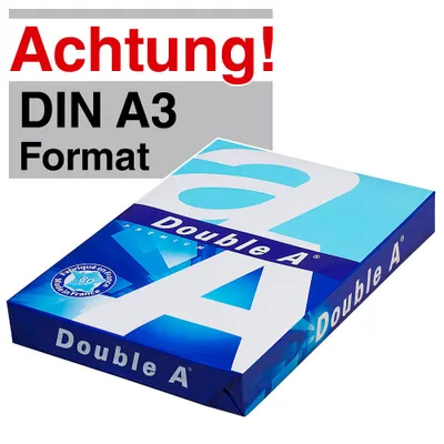 Image de Papier copie Double A Premium, DIN A3, 80 g/m², blanc brillant, blancheur 151 CIE, 500 feuilles