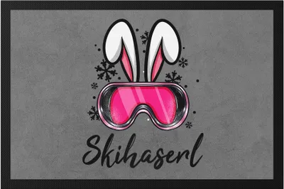 Produktbild von Skihaserl Fußmatte Apres Ski Skihase Skifahren Lustig Skilehrerin Winterurlaub Skiurlaub