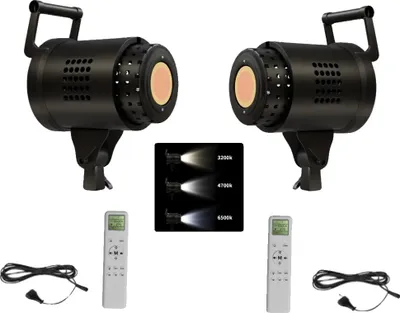 Obrázok produktu pre Svetelný statív, skladací dizajn, výškovo nastaviteľný, 135 W, 2 kusy