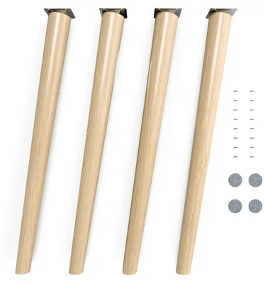 Produktbild von 4x sossai Holzfüße rund - schräge Ausführung 71cm Buche Öl-Finish