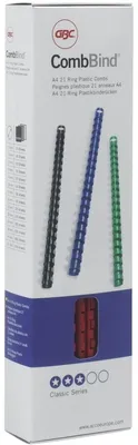 Produktbild von GBC CombBind Plastikbinderücken, rot, 6mm (100), Rot, 25 Blätter, Polyvinylchlorid (PVC), A4, 100 Stück(e)