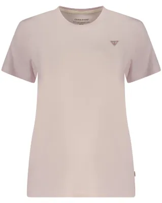 Produktbild von Damen Kurzarm T-Shirt in Rosa aus Baumwolle mit Logo-Applikation