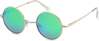 Produktbild von styleBREAKER Uni Sonnenbrille Klein Rund | Retro Hippie Style mit Federscharnier | UV400 Metall Rahmen extra schmal für zierliche Gesichter | Inkl. Etui & Putztuch