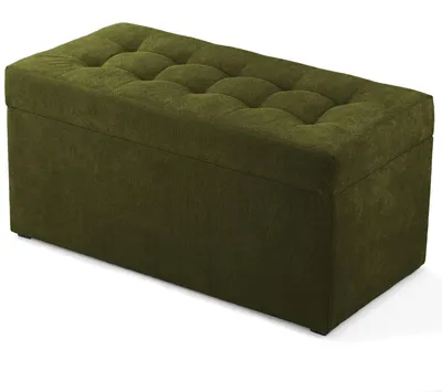 Produktbild von MG Design Polsterhocker Grün 45x90 cm - Stauraum 100L, bis 300 kg, stabil & pflegeleicht, für Wohnzimmer, Schlafzimmer & Flur