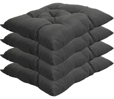 Produktbild von Stuhlkissen 38x38 cm ComfySeat - Sitzkissen mit 6 cm Comfort Sitzpolster - Indoor & Outdoor, Farbe:Grau, Set:4er Set