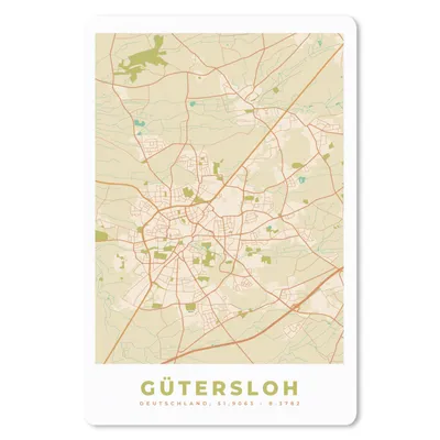 Produktbild von MuchoWow® Mauspad Mousepad Gütersloh - Karte - Stadtplan - Vintage 40x60 cm - Mousepads - Maus Mat - Pad - Mausunterlage - Schreibtisch Accesoire