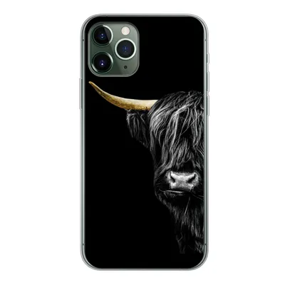 Produktbild von MuchoWow® Handyhülle Schutzhülle Hülle für iPhone 11 Pro Schottischer Hochländer - Kühe - Gold Silikon Softcase Handy Hülle - Handy